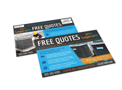Free Estimates HVAC EDDM Postcard Template a5ac729s71 preview