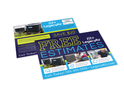 Free Estimates HVAC EDDM Postcard Template fzjcqn4r0r preview