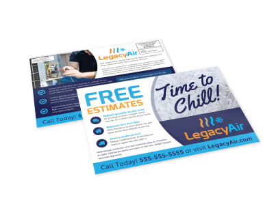 Free Estimates HVAC EDDM Postcard Template eu3hb6h06k preview