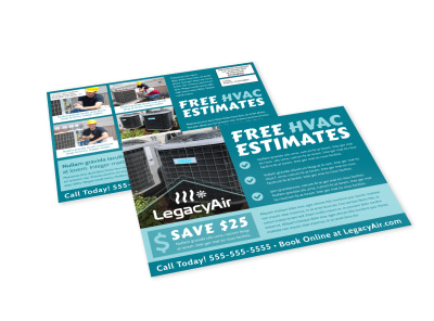 Free Estimates HVAC EDDM Postcard Template box73f4u5t preview