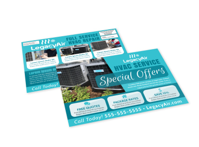 Special Offers HVAC EDDM Postcard Template y12721trjq preview