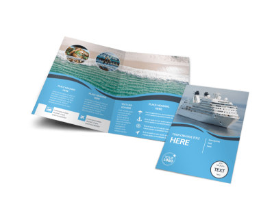 Cruise Ship Travel Bi-Fold Brochure Template preview