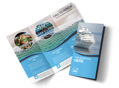 Cruise Ship Travel Tri-Fold Brochure Template preview