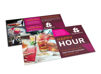 Happy Hour Restaurant Postcard Template htxg2o0uzf preview