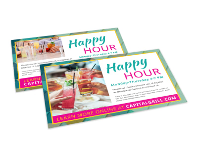 Happy Hour Restaurant Postcard Template btnbwxcdwi preview
