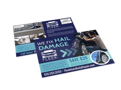 Hail Damage Auto Repair EDDM Postcard Template ylrbpz37ac preview
