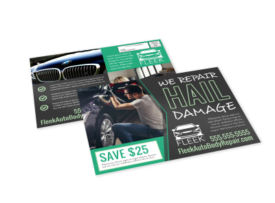 Hail Damage Auto Repair EDDM Postcard Template dpq8o1u2s8 preview