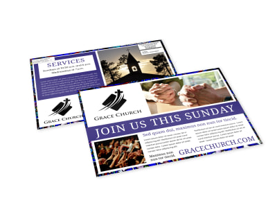 Join Us Church EDDM Postcard Template z5gg2lr20w preview