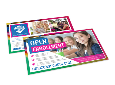 School Enrollment Postcard Template bukw7djx2m preview
