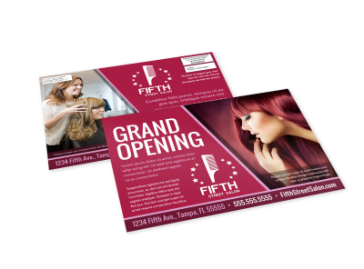 Hair Salon Grand Opening EDDM Postcard Template dt751jasgh preview