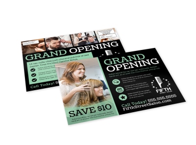 Hair Salon Grand Opening EDDM Postcard Template b2hix3mqtj preview