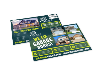 Garage Door Repair EDDM Postcard Template mle1pt08f2 preview