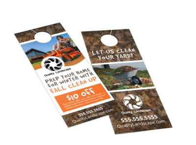 Lawn Care Fall Cleanup Door Hanger Template ptgare5coj preview