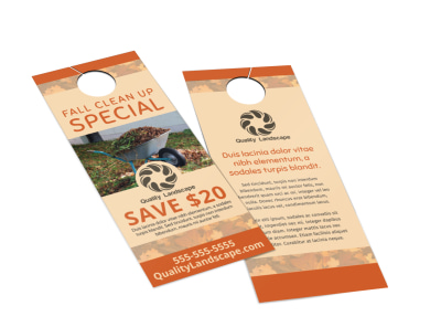 Lawn Care Fall Cleanup Door Hanger Template wsaasznqra preview