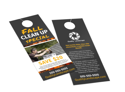 Lawn Care Fall Cleanup Door Hanger Template ehzg87sfr2 preview