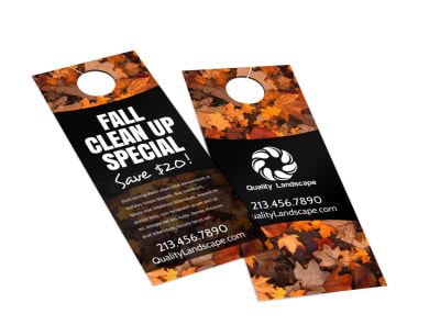 Lawn Care Fall Cleanup Door Hanger Template 0puopm9prr preview