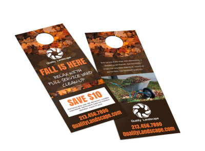 Lawn Care Fall Cleanup Door Hanger Template tnpm3fk53h preview