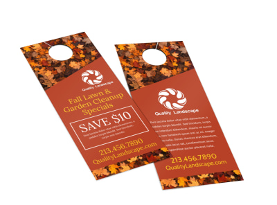 Lawn Care Fall Cleanup Door Hanger Template gytw5v2il9 preview