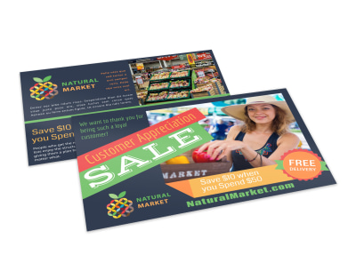 Grocery Sale Ecommerce Postcard Template preview