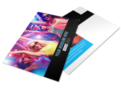 VIP Night Club Party Postcard Template preview