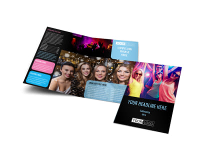 VIP Night Club Party Bi-Fold Brochure Template preview