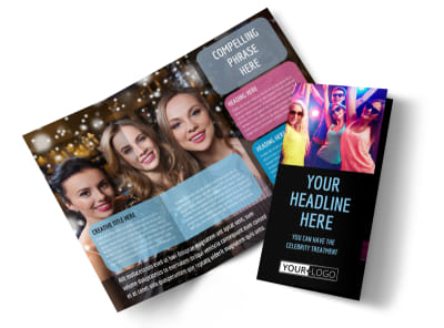 VIP Night Club Party Tri-Fold Brochure Template preview