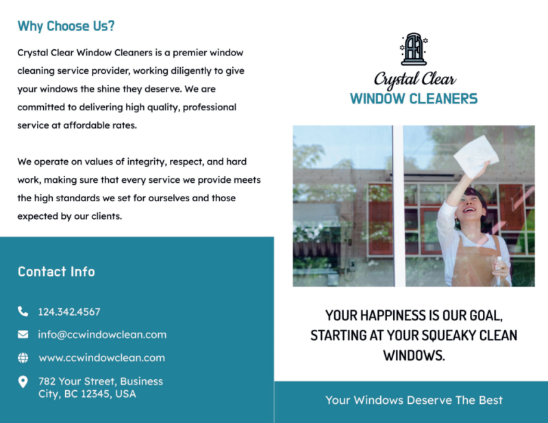 Window Cleaning & Pressure Washing Brochure Template
