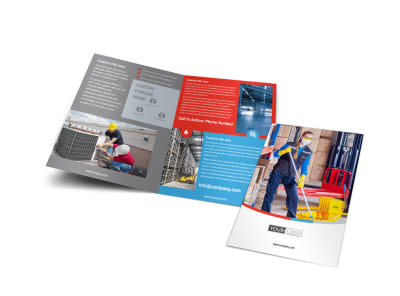 Industrial Cleaning Bi-Fold Brochure Template preview