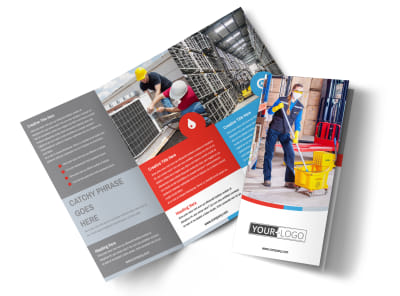 Industrial Cleaning Tri-Fold Brochure Template preview