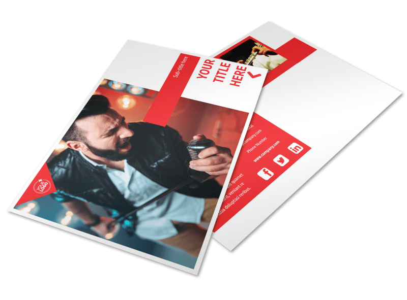 Music Lessons Postcard Template