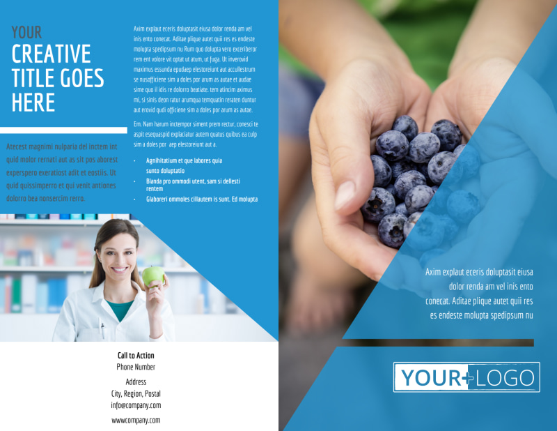 Health Nutrition Bi-Fold Brochure Template