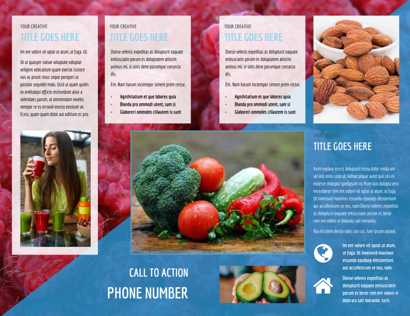 Health Nutrition Bi-Fold Brochure Template