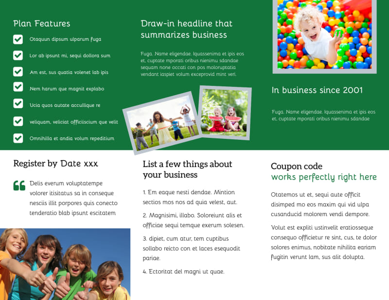Kids Health Tri-Fold Brochure Template