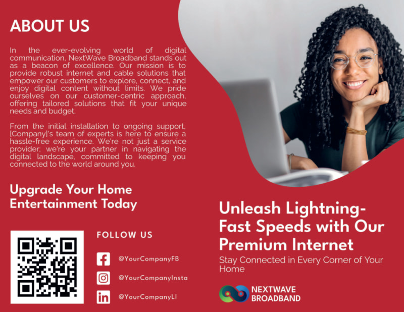 Internet Service Provider Bi-Fold Brochure Template