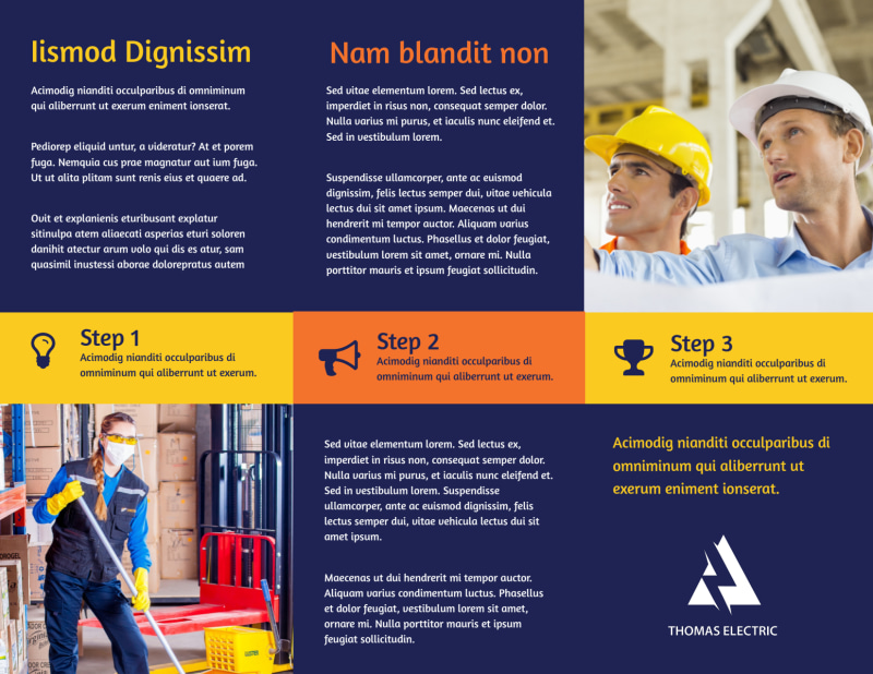 Occupational Health & Safety Tri-Fold Brochure Template