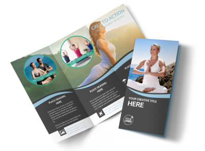 Spiritual Yoga Class Tri-Fold Brochure Template preview