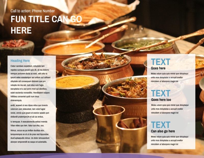 Catering Package Bi-Fold Brochure Template