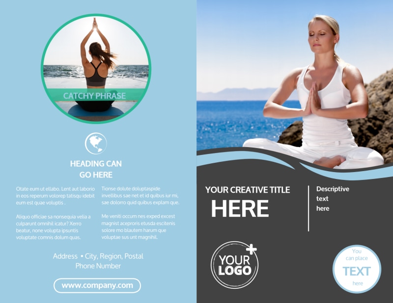 Spiritual Yoga Class Bi-Fold Brochure Template