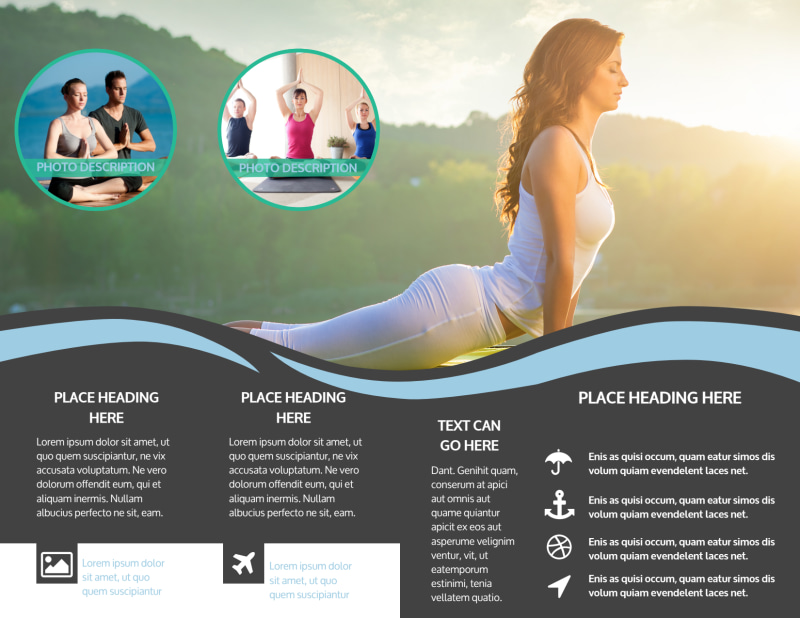 Spiritual Yoga Class Bi-Fold Brochure Template