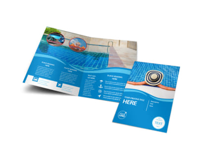 Swimming Pool Cleaning Service Bi-Fold Brochure Template preview