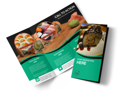 Fresh Sushi Tri-Fold Brochure Template preview
