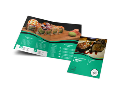 Fresh Sushi Bi-Fold Brochure Template preview