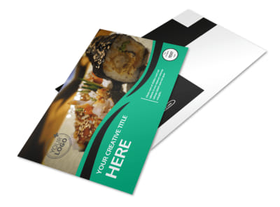 Fresh Sushi Postcard Template preview
