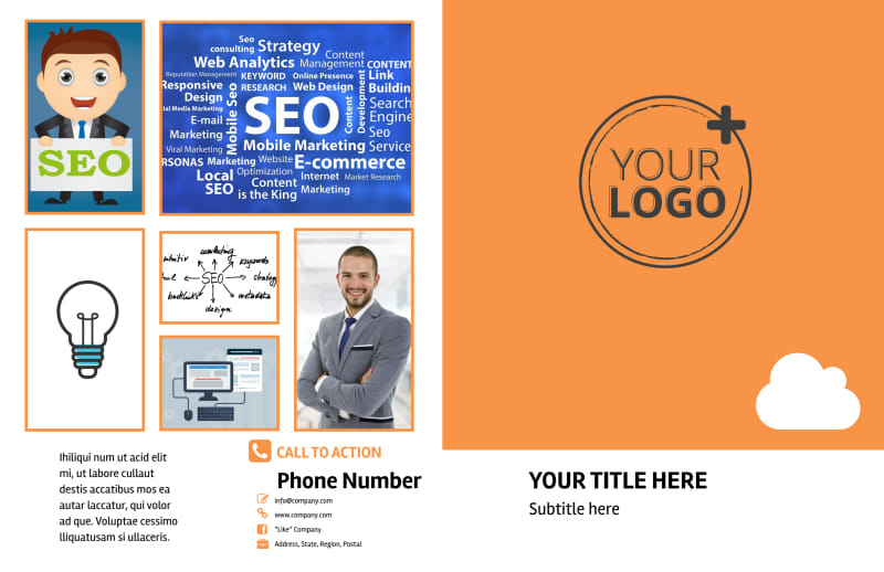 Web Design & SEO Bi-Fold Brochure Template 2