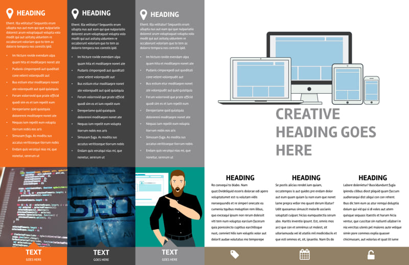Web Design & SEO Bi-Fold Brochure Template 2
