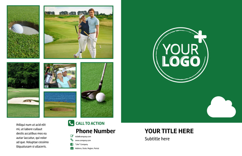 Golf Membership Bi-Fold Brochure Template 2
