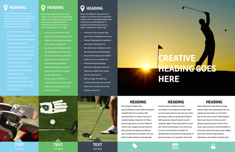 Golf Membership Bi-Fold Brochure Template 2