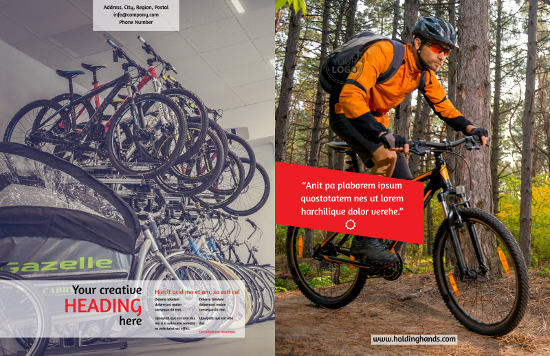 Bike Rentals & Mountain Biking Bi-Fold Brochure Template 2