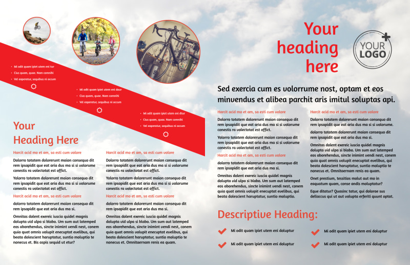 Bike Rentals & Mountain Biking Bi-Fold Brochure Template 2