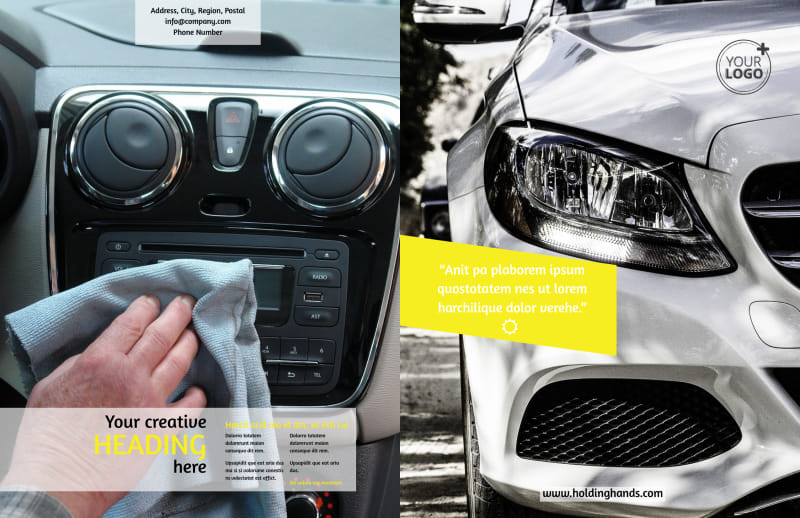 Car Cleaning Bi-Fold Brochure Template 2